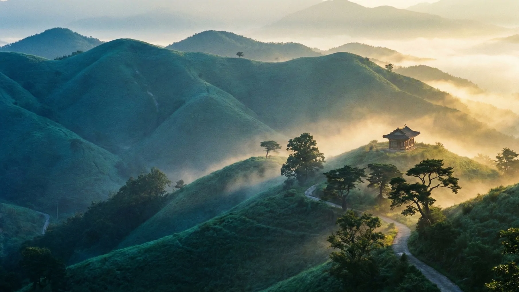 misty-mountain-landscape-pavilion-sunrise